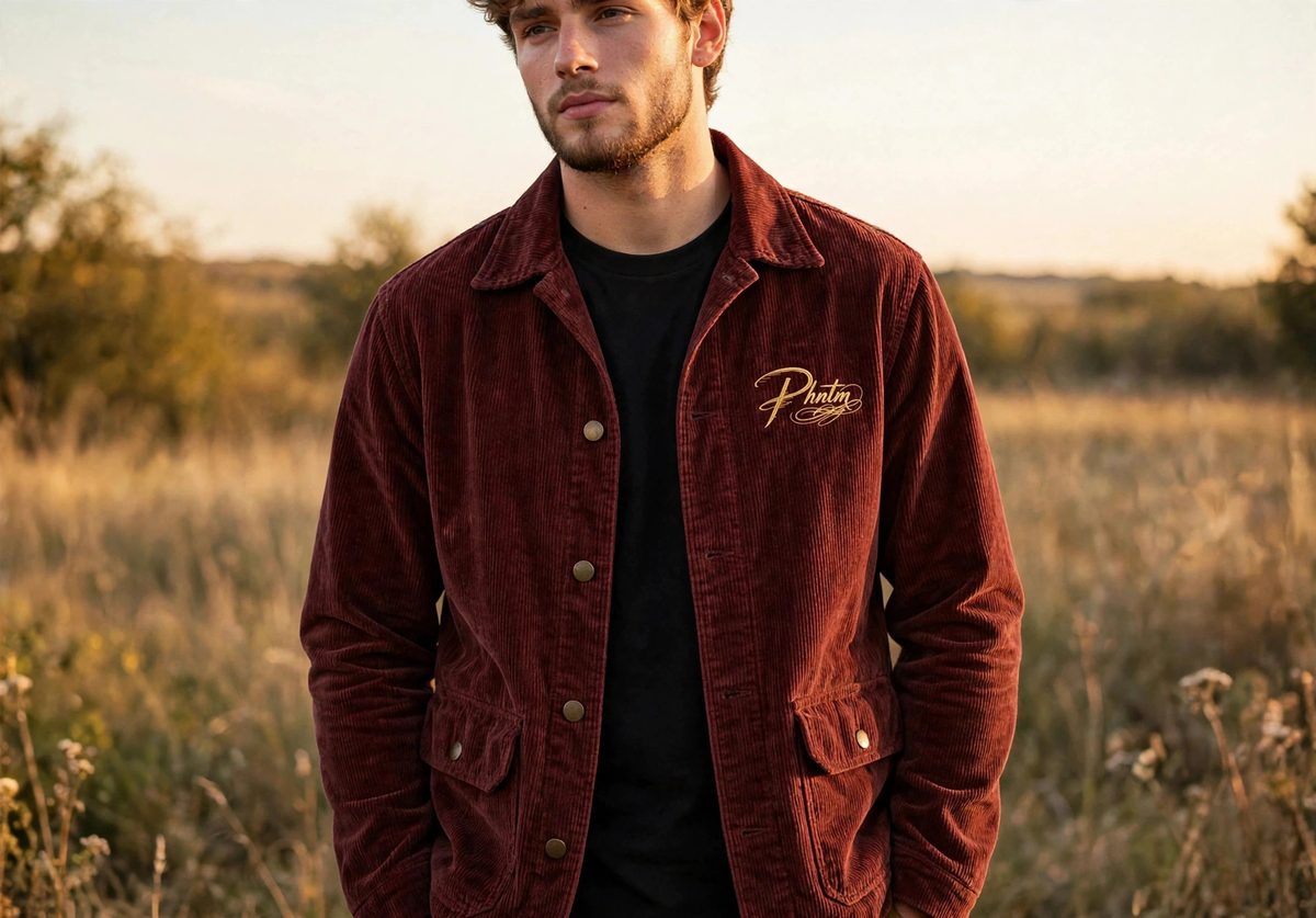 PHNTM Chore Jacket   Burgundy mockup