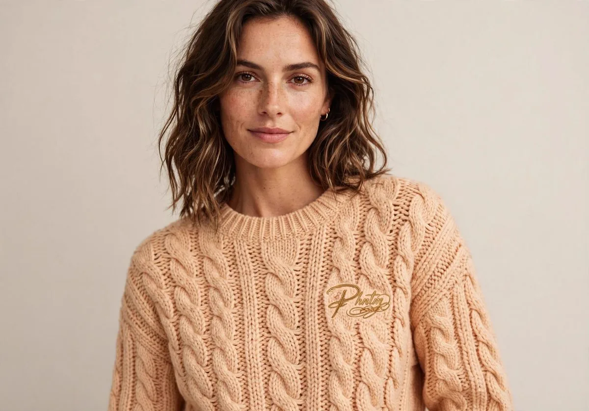 Women's peach soft-knit top